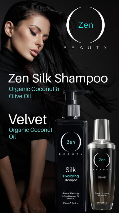 Zen SILK Shampoo and VELVET Organic Coconut Oil Duo