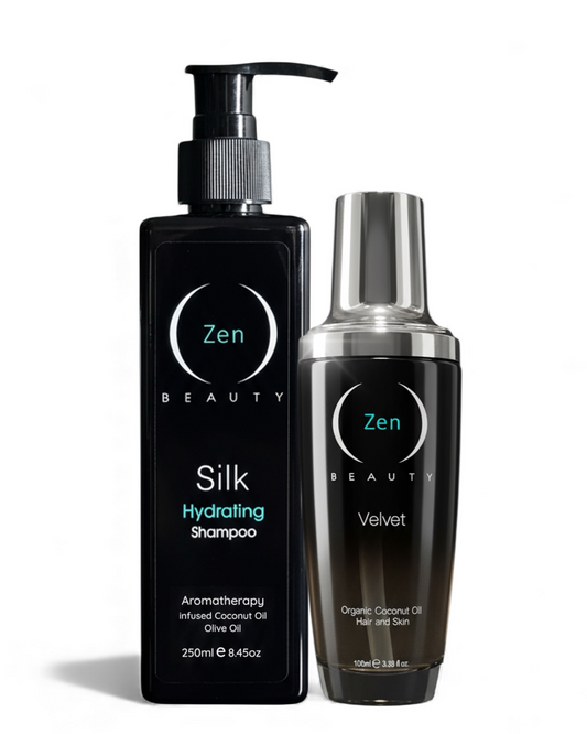 Zen SILK Shampoo and VELVET Organic Coconut Oil Duo