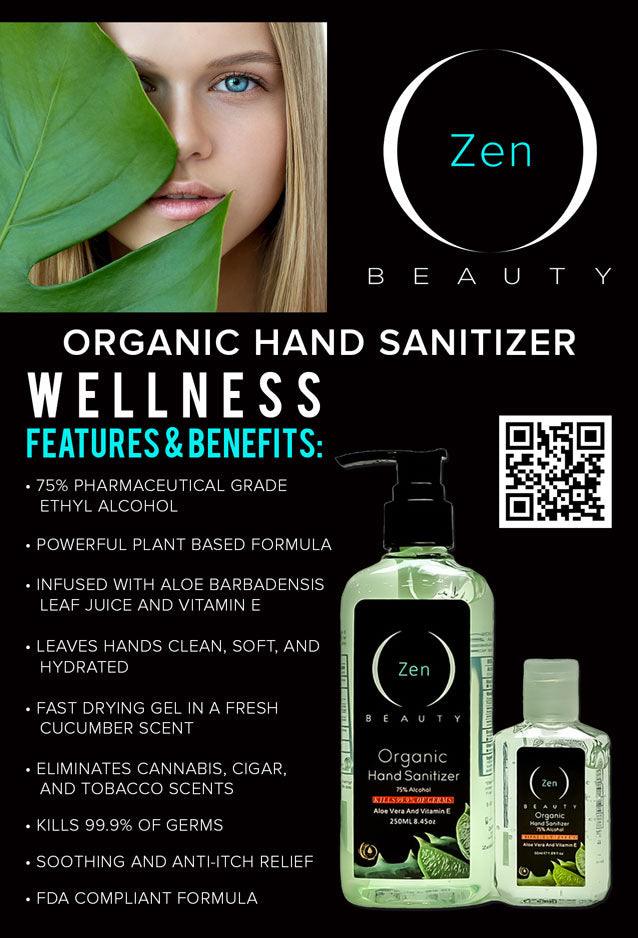 Organic Hand Sanitizer travel size included - Zen Beauty
